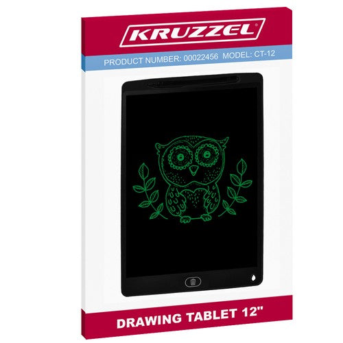 Drawing tablet 12" black KRUZZEL 22456-6