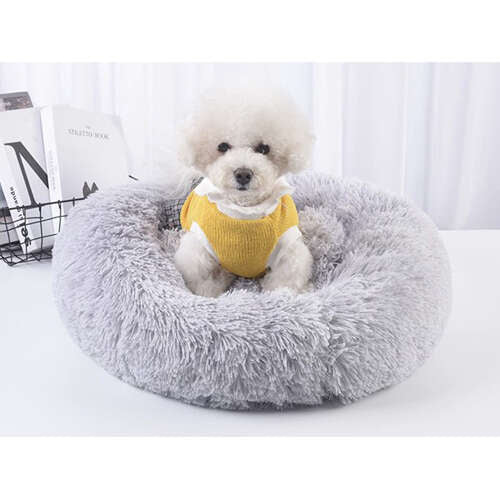 Hairy dog bed, gray 22759-5