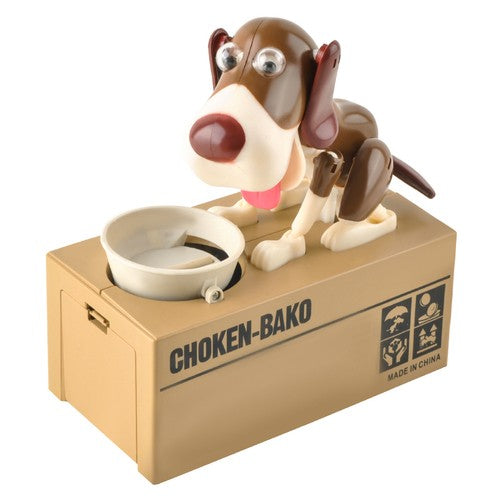 Battery-operated piggy bank - brown dog 22470-1