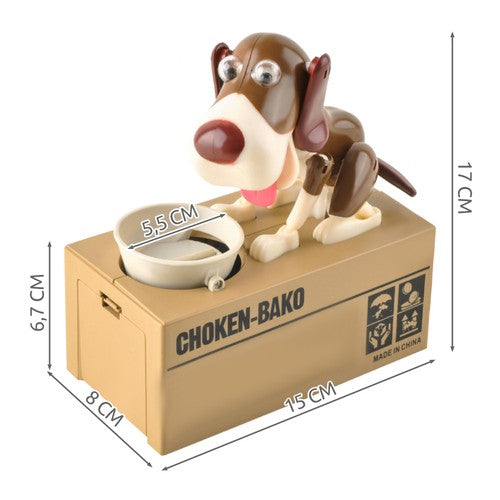 Battery-operated piggy bank - brown dog 22470-6