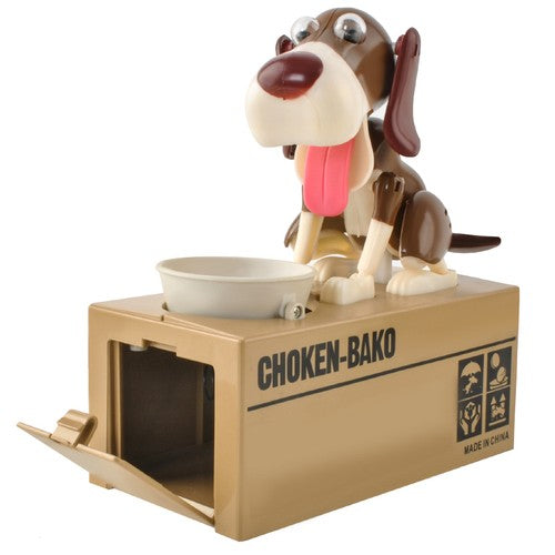 Battery-operated piggy bank - brown dog 22470-2