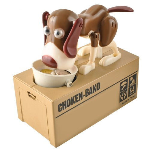 Battery-operated piggy bank - brown dog 22470-5