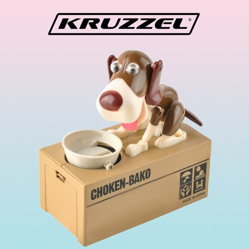 Battery-operated piggy bank - brown dog 22470-8