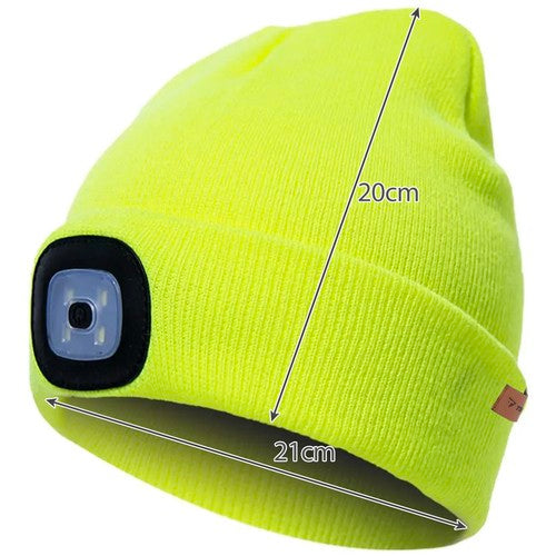 Winter hat with flashlight - yellow Trizand 22664-2