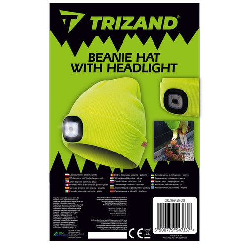 Winter hat with flashlight - yellow Trizand 22664-1