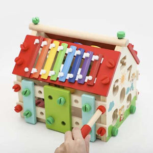 Kruzzel 22564 wooden educational house-1