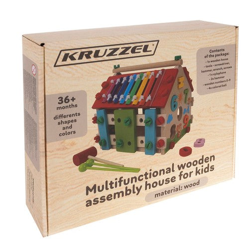 Kruzzel 22564 wooden educational house-12