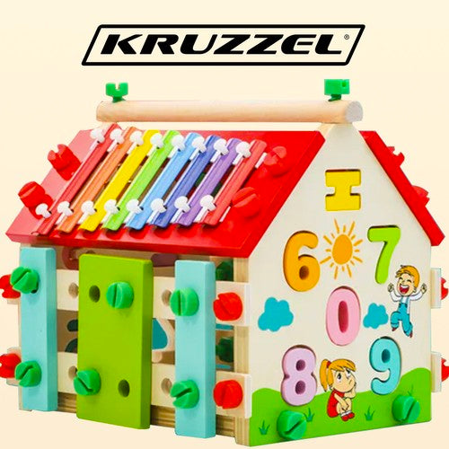 Kruzzel 22564 wooden educational house-2