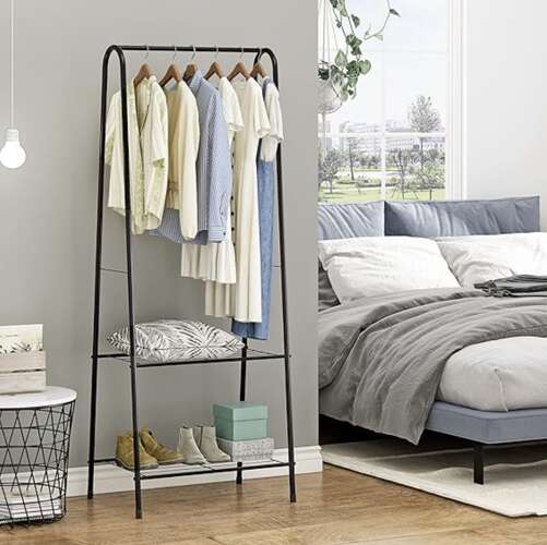 Clothes hanger - stand with shoe shelf 22258-9