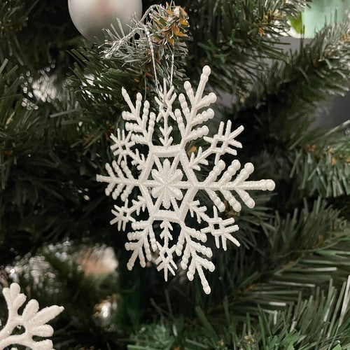 Christmas tree baubles - snowflakes 12 pcs. Ruhhy 22516-6