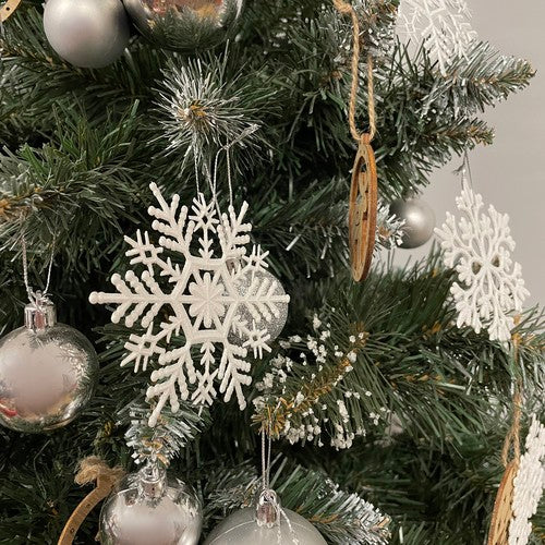 Christmas tree baubles - snowflakes 12 pcs. Ruhhy 22516-7