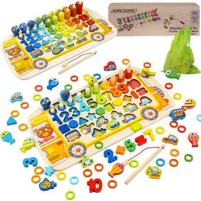 Wooden puzzle - sorter 6 in 1 Kruzzel 22636 Kruzzel 5900779947177