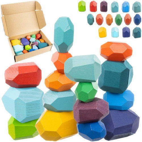 Stones/wooden blocks - 16 pcs. 22475 Kruzzel 5900779946088