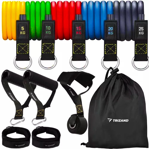 Set of exercise bands + accessories Trizand 22716 Trizand 5900779947580