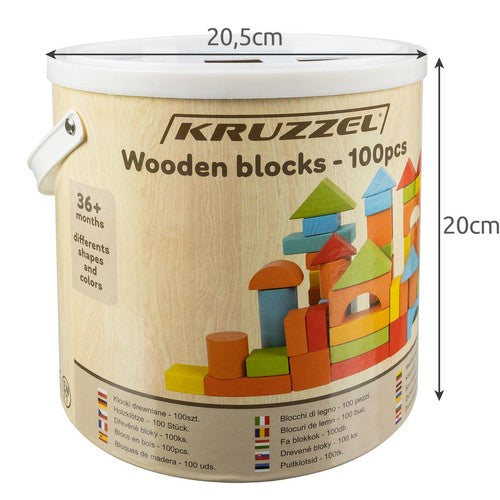 Wooden blocks - 100pcs Kruzzel 22666-2