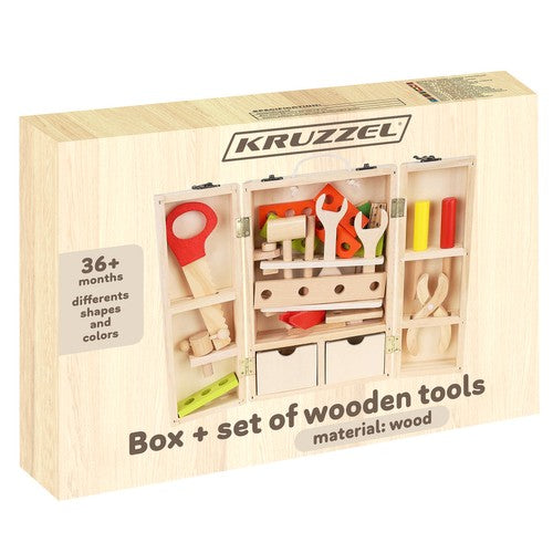 Box + set of wooden tools 22697-5