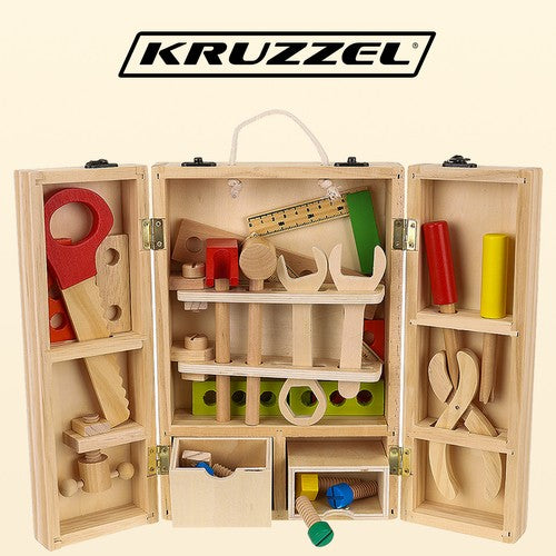 Box + set of wooden tools 22697-1