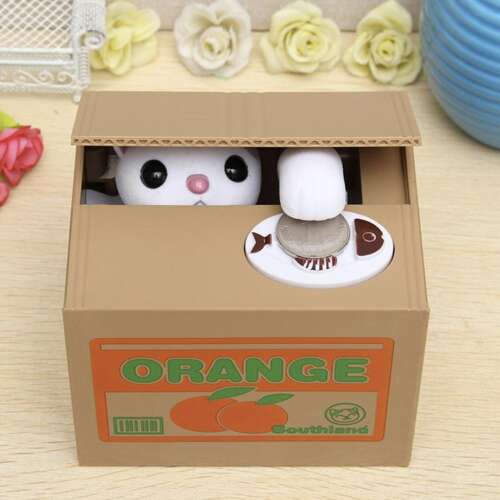 Battery-operated piggy bank - kitten 22468-2