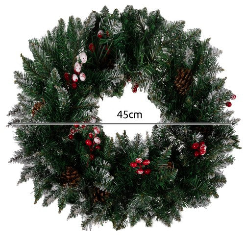 Wreath - Christmas decoration covered with snow Ruhhy 22302-3