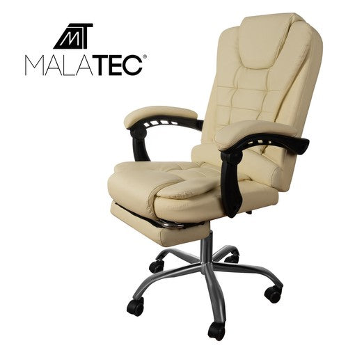 Office chair with footrest - white Malatec 23287-1