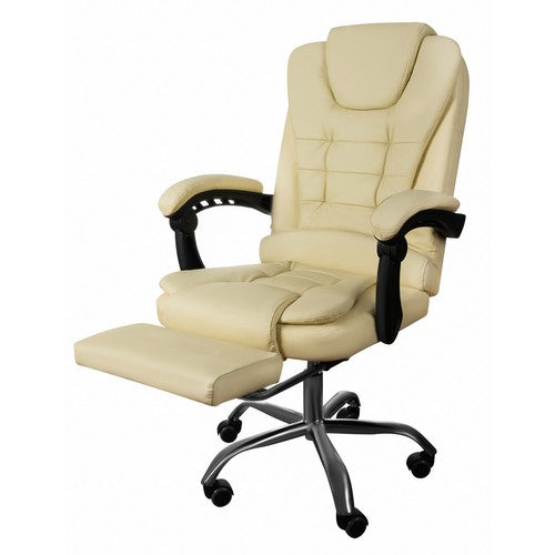 Office chair with footrest - white Malatec 23287-2