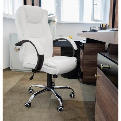 Office chair, eco-leather - white, Malatec 23240-12