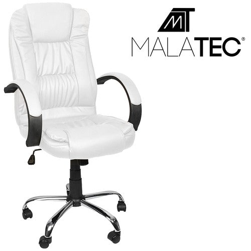 Office chair, eco-leather - white, Malatec 23240-1