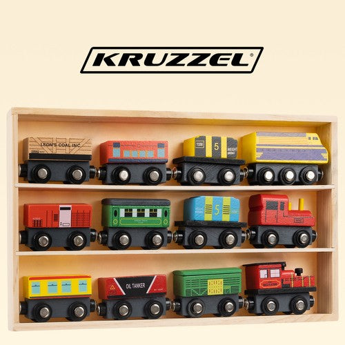 Wooden railway - 12 pieces. Kruzzel 23522-1