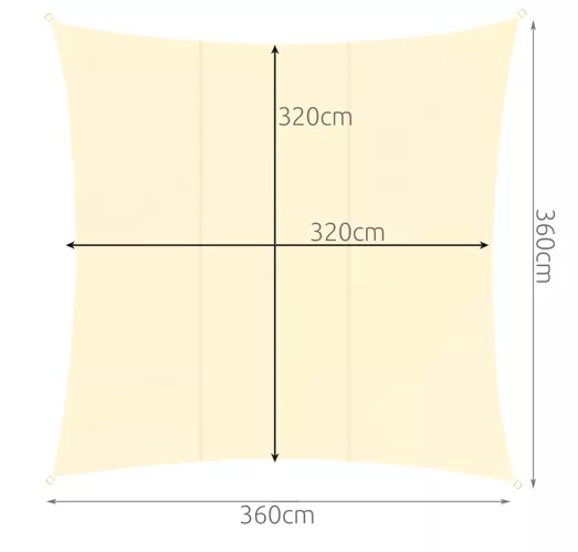 Shade sail 3.6x3.6m Gardlov 23165-4