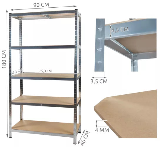 Warehouse shelf 180x90x40 Malatec 23768-9