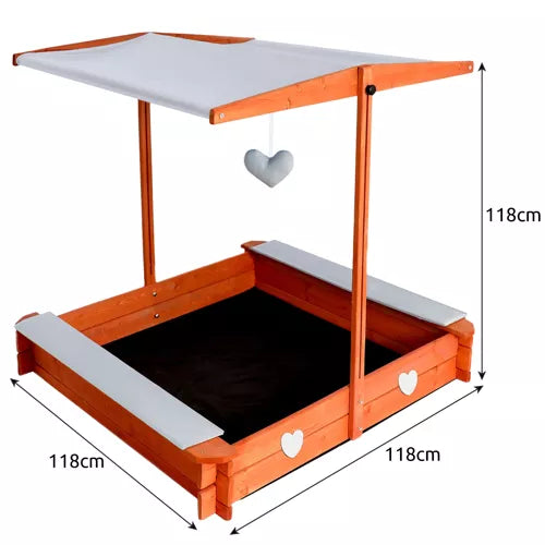 Folding sandbox with roof 24215-6