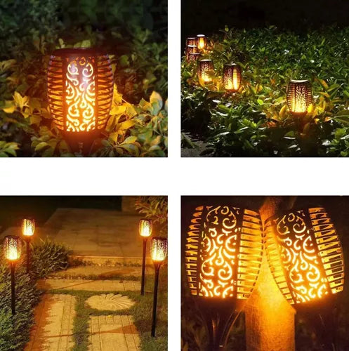 Solar garden lamp - torch, set of 4, 23560-5