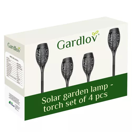 Solar garden lamp - torch, set of 4, 23560-6