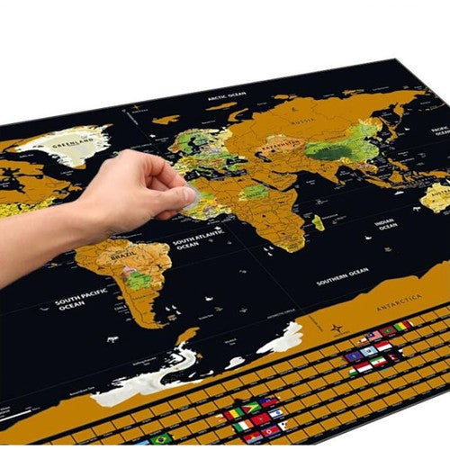 World map - scratch card with flags + accessories 23442-13