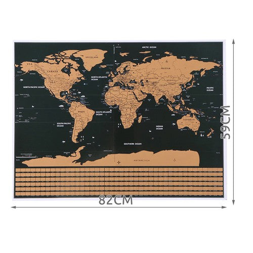 World map - scratch card with flags + accessories 23442-14