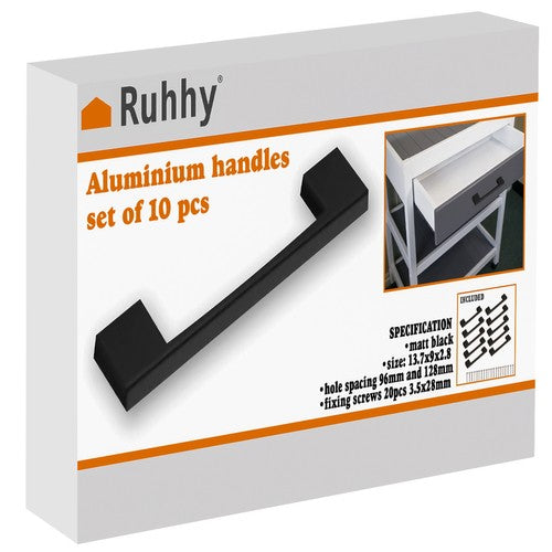 Black furniture handle - 10 pcs. Ruhhy 24190-2