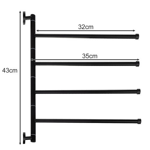 Bathroom Towel Rack - Black Ruhhy 24474-2