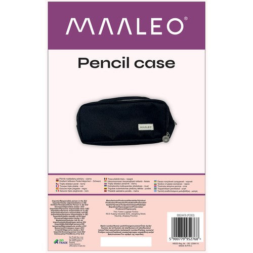 Triple foldable pencil case - black Maaleo 24476-1