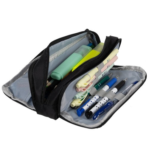 Triple foldable pencil case - black Maaleo 24476-11