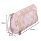 School Pencil Case Two-Compartment Folding Pouch Double Pink for Children-3