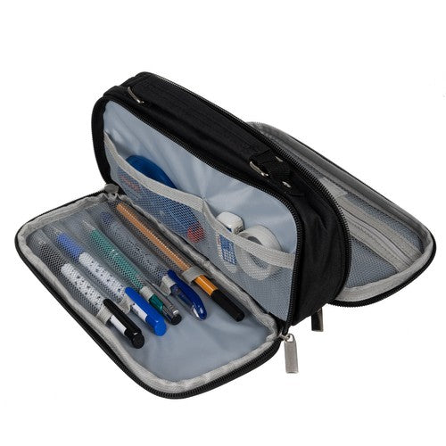 Double extendable pencil case - black Maaleo 24516-7