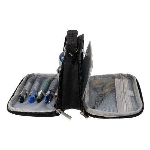 Double extendable pencil case - black Maaleo 24516-8