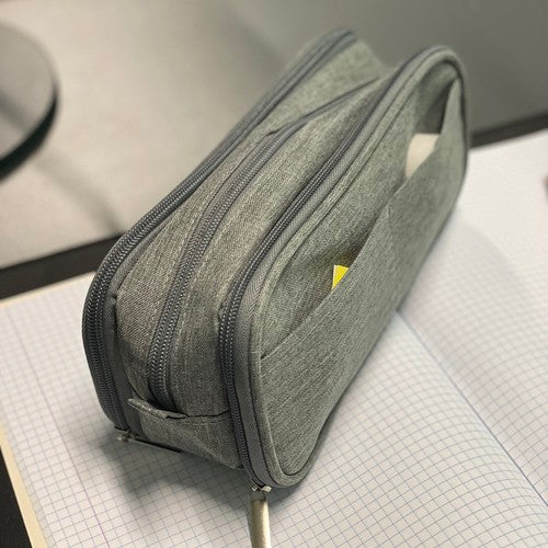 Triple extendable pencil case - gray Maaleo 24512-11