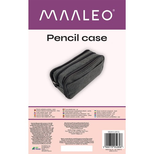 Triple extendable pencil case - gray Maaleo 24512-1