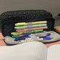 Triple foldable pencil case - black Maaleo 24511-9