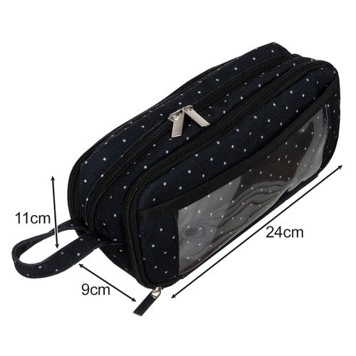 Triple foldable pencil case - black Maaleo 24511-11