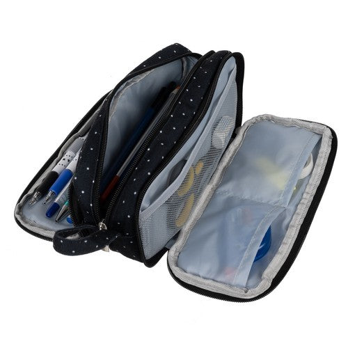 Triple foldable pencil case - black Maaleo 24511-1