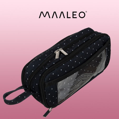 Triple foldable pencil case - black Maaleo 24511-4