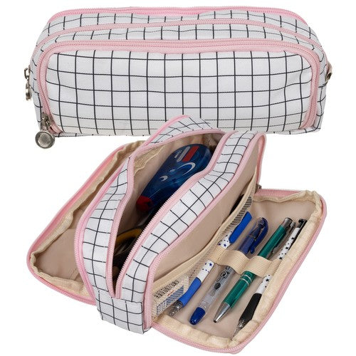 Triple folding pencil case - checkered Maaleo24514 Maaleo 5900779952904