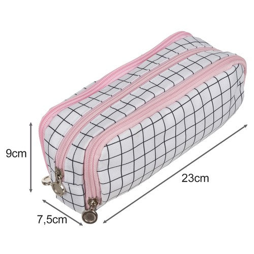 Triple folding pencil case - checkered Maaleo24514-3